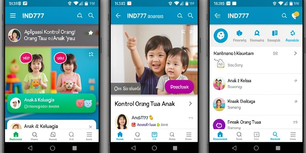 Tampilan antarmuka aplikasi Kontrol Orang Tua Anak yang intuitif.