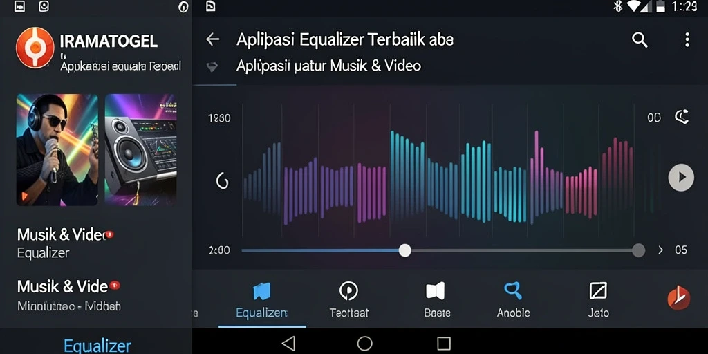 Antarmuka pengguna IRAMATOGEL dengan fungsi Equalizer yang lengkap.