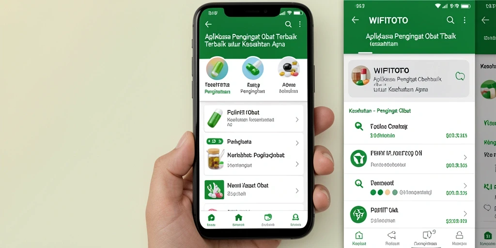 Tampilan antarmuka WIFITOTO dengan pengingat obat yang jelas dan mudah digunakan.