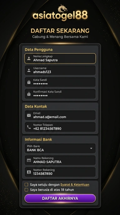 Tampilan halaman daftar asiatogel88